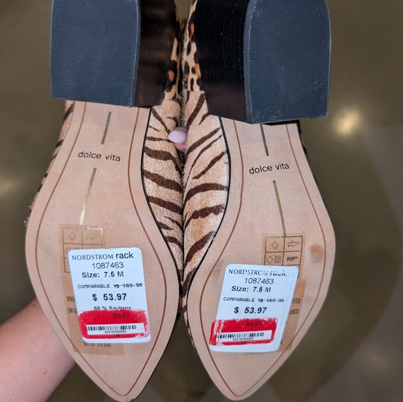 NWT Dolce Vita Leopard Zebra Bootie Boot Shoes 7.5 - Picture 6 of 6